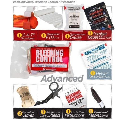 Public Access Bleeding Control 8 Pack - Vacuum Sealed North American Rescue