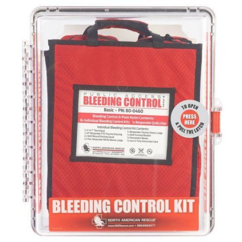 public access bleeding control station 8 pack nylon pouch clear polycarbonate cabinet vendor 1