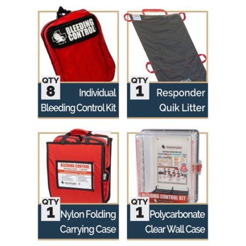 public access bleeding control station 8 pack nylon pouch clear polycarbonate cabinet vendor 2