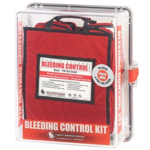 public access bleeding control station 8 pack nylon pouch clear polycarbonate cabinet vendor 4