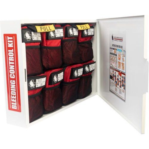 public access bleeding control station 8 pack nylon pouch low profile metal station vendor 1