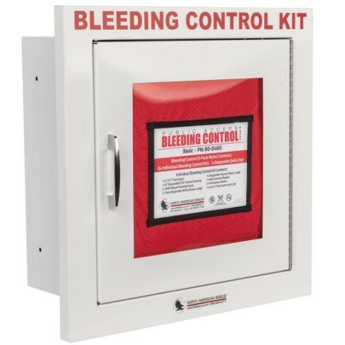 public access bleeding control station 8 pack nylon pouch metal semi recessed cabinet vendor 1