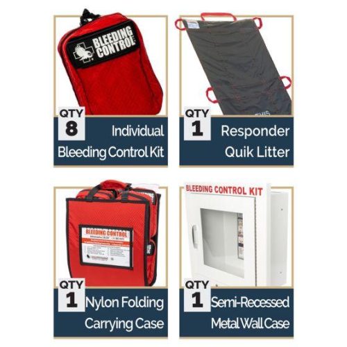 public access bleeding control station 8 pack nylon pouch metal semi recessed cabinet vendor 2